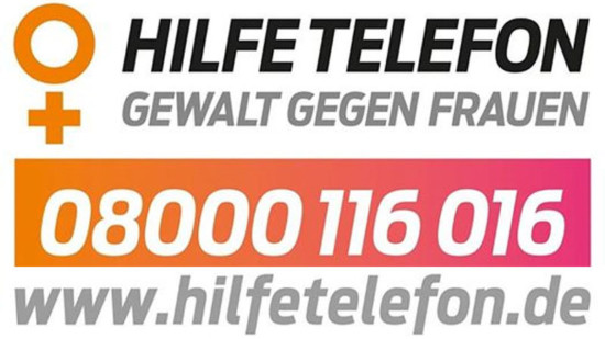 Nummer des Hilfetelefons gegen Gewalt